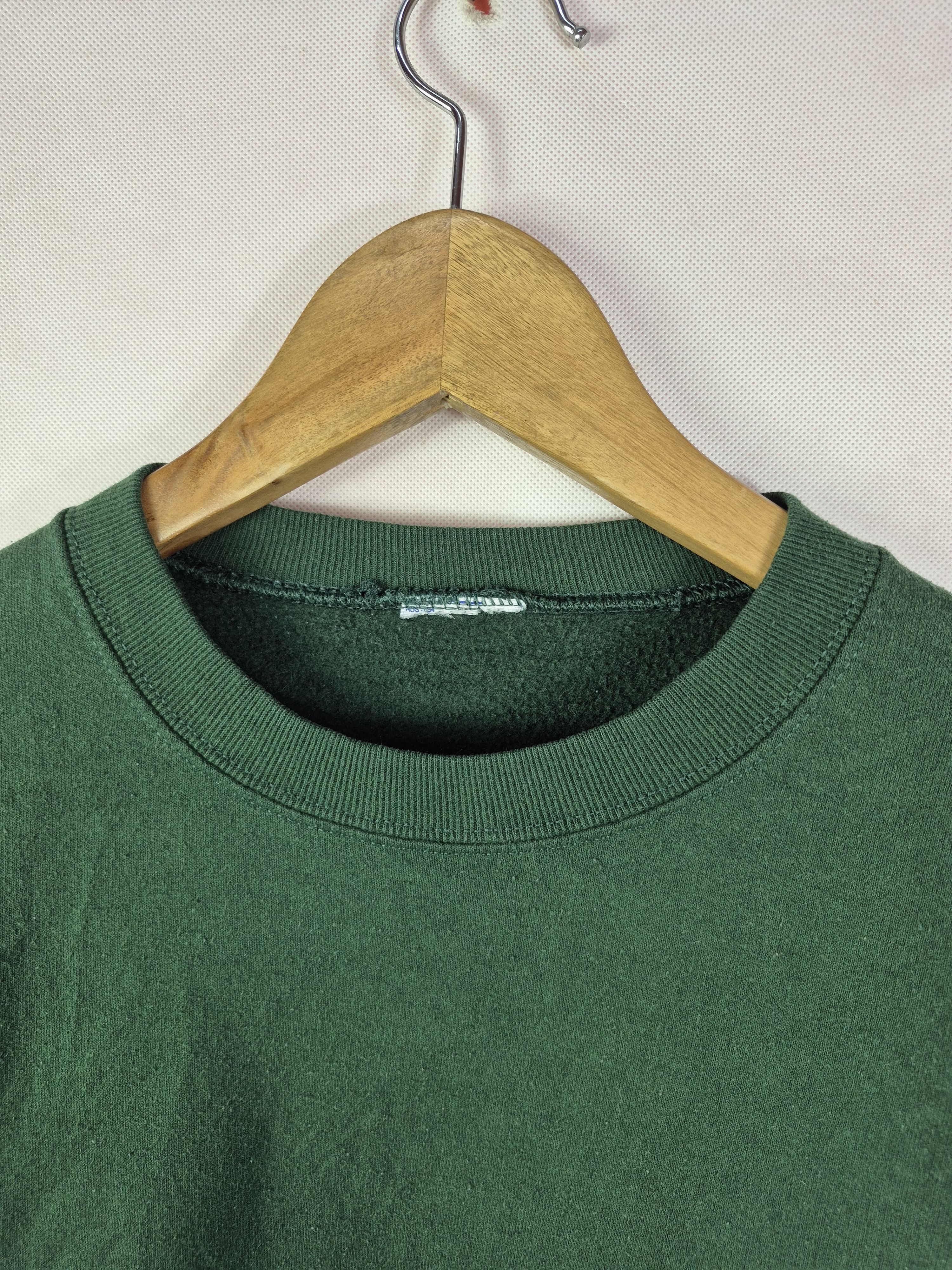 Vintage 🔥 Vintage Plain Green Sweatshirt Pullover Jumper Size US L / EU 52-54 / 3 - 3 Thumbnail