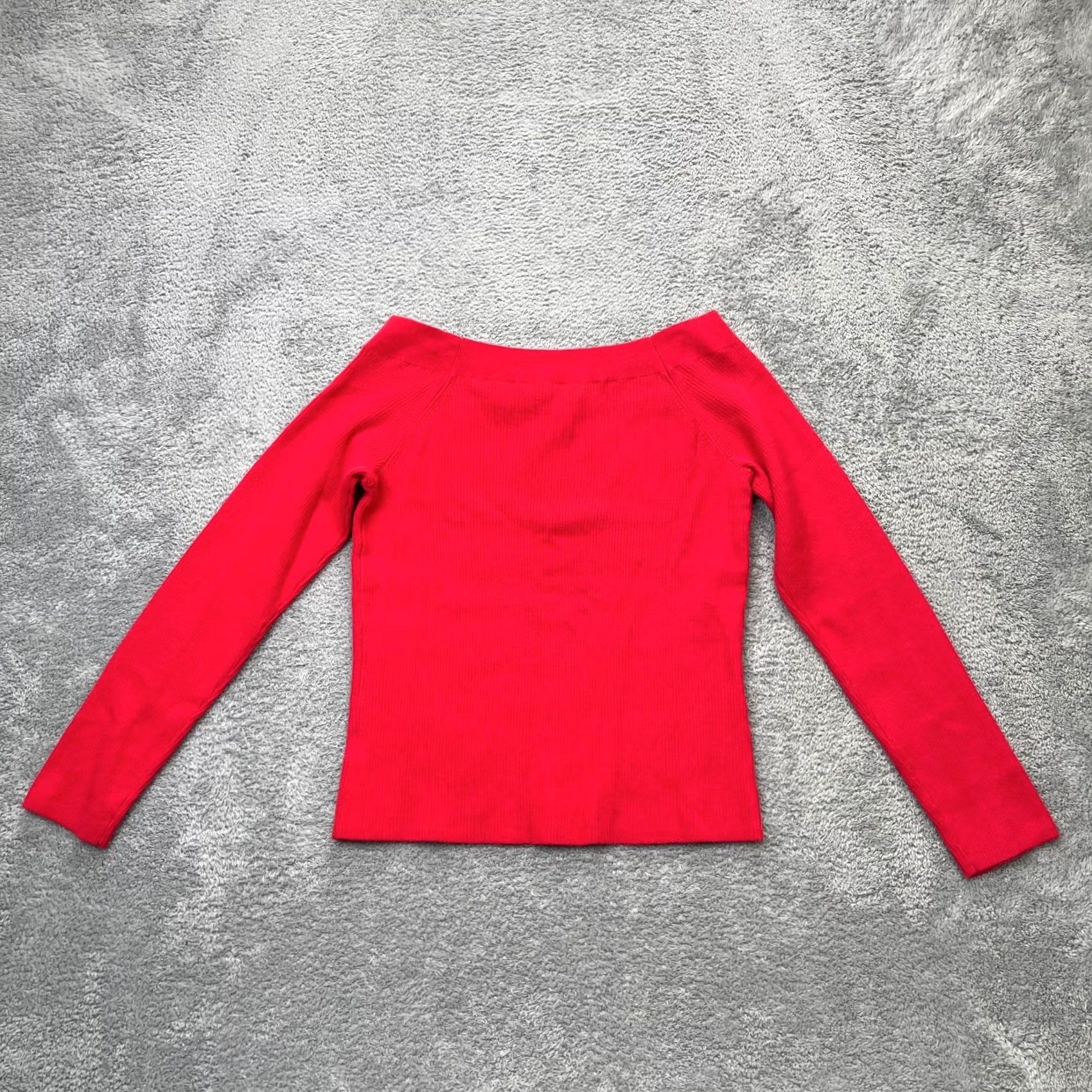 Gap Gap Sweater Womens XXL Red Off The Shoulder Ribbed Tight Knit Slim Fit Size XXL / US 16-18 / IT 52-54 - 2 Thumbnail