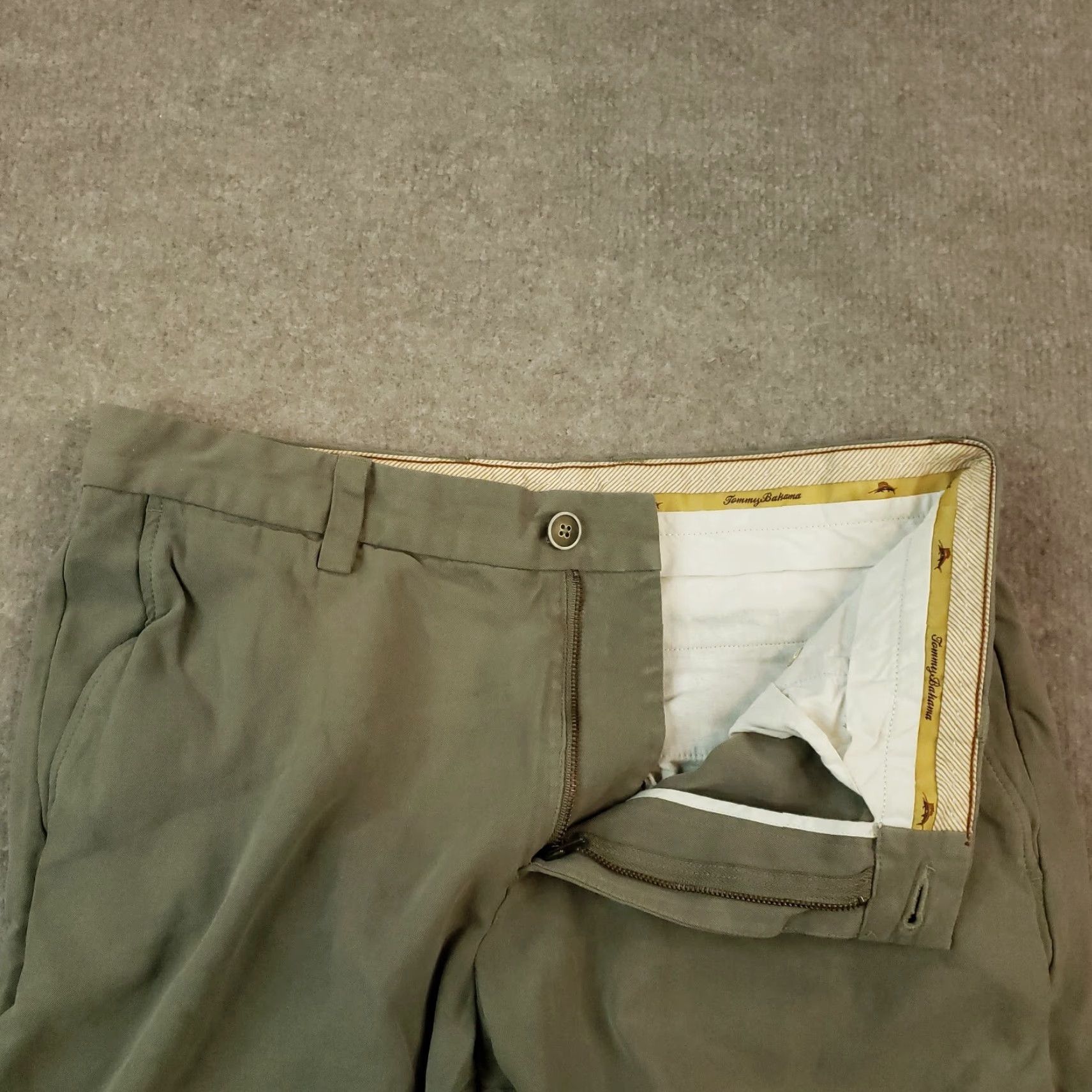Tommy Bahama Tommy Bahama Shorts Mens 33 Beige Flat Front Chino Golf Casual Pockets Silk Size US 33 - 7 Thumbnail