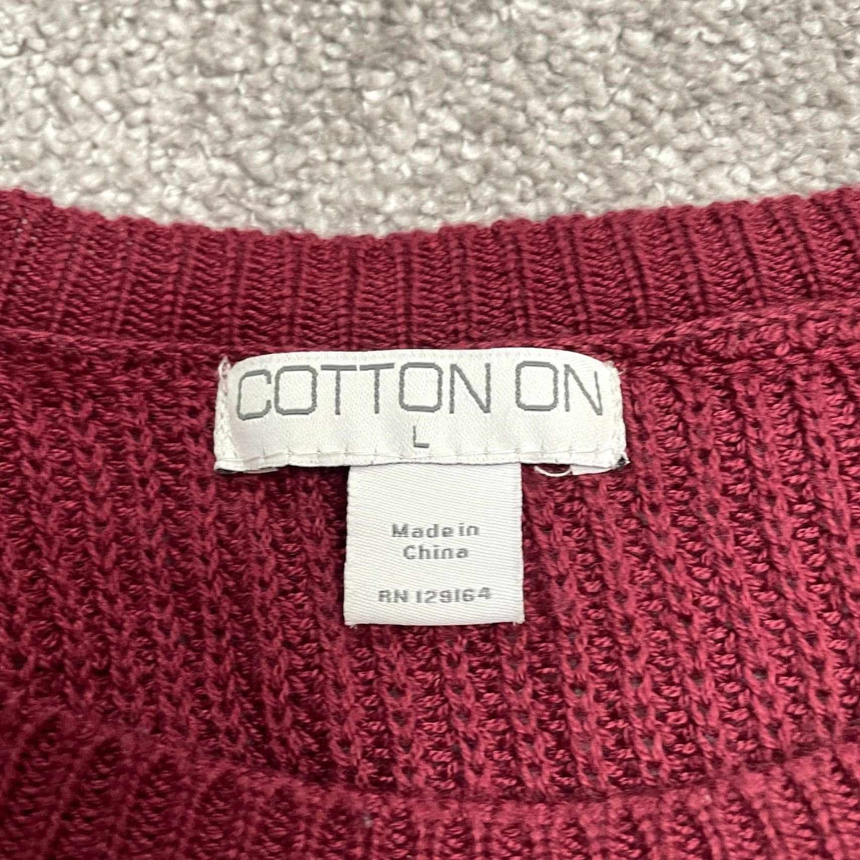 Cotton On Cotton On Pullover Sweater Womens L Red Knit Acrylic Casual Metallic Logo Raglan Sleeve Crew Neck All Seasons Size L / US 10 / IT 46 - 6 Thumbnail