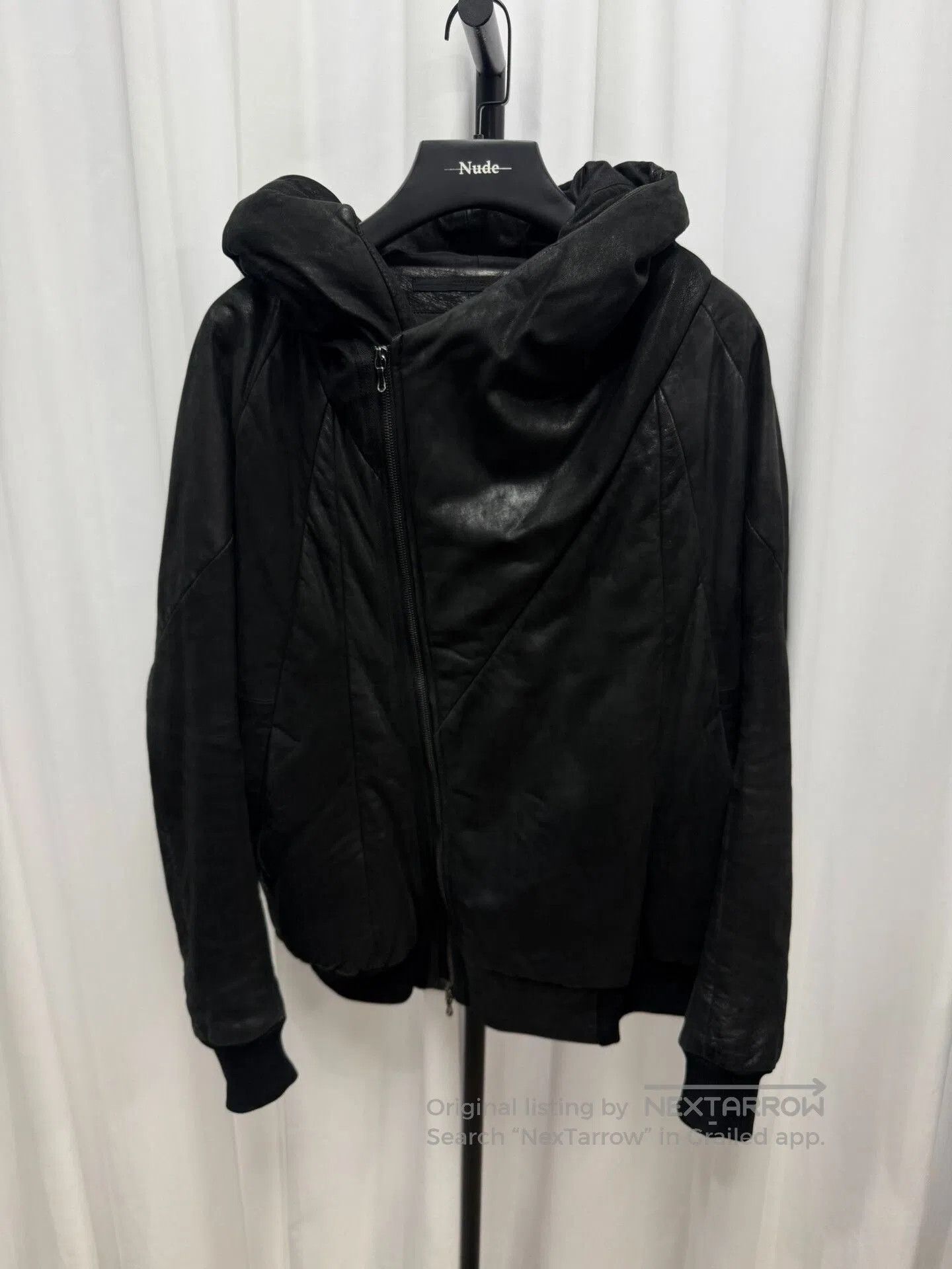 Comme des Garcons Homme Plus Black Leather Hooded Jacket. Size US S / EU 44-46 / 1 - 1 Thumbnail