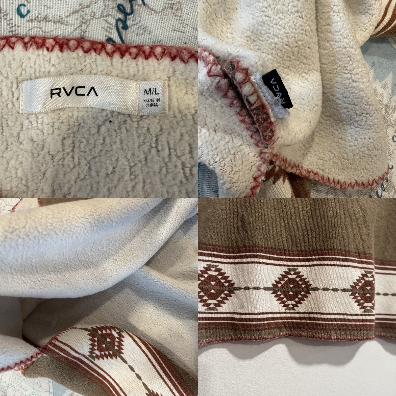 RVCA RVCA Aztec Pattern Pullover Sweatshirt Poncho Women's M/L Brown 3/4th Sleeve Size M / US 6-8 / IT 42-44 - 8 Thumbnail