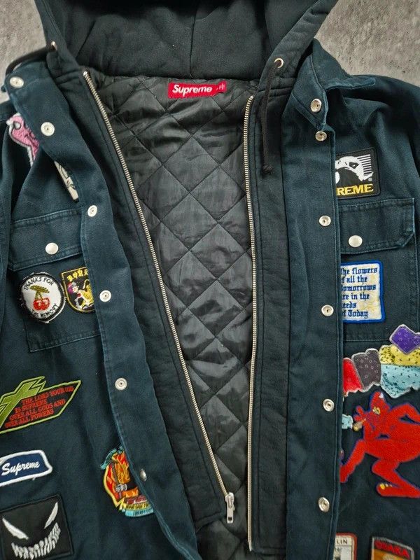 Supreme Supreme Mens Multi Patches Hooded Zip-Up Shirt Hoodie Size M Size US M / EU 48-50 / 2 - 4 Thumbnail