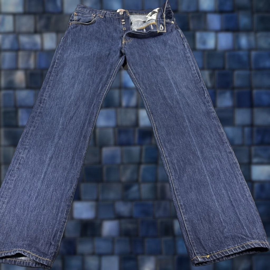Levi's VINTAGE Levi's Jeans Men 34x32 501 XX Blue Denim Dark Western Cowboy Distressed Regular 34 in Mens Jeans 90s Size US 34 / EU 50 - 1 Thumbnail