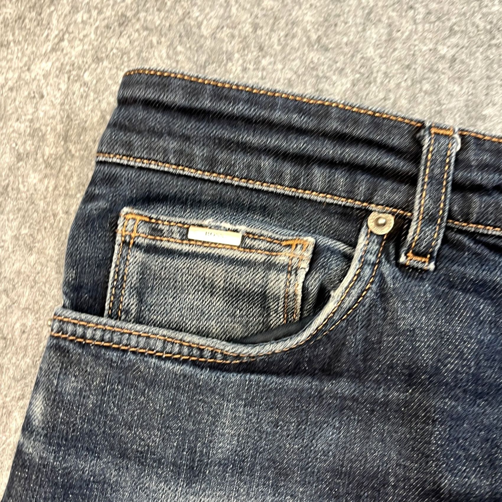 Hugo Boss HUGO BOSS Jeans Maine 3 32x32 Dark Wash Blue Tapered Slim 5-Pocket Denim Cotton Elastan Men Size US 32 / EU 48 - 7 Thumbnail