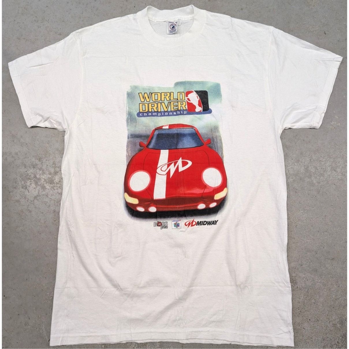 Vintage World Driver Championship Midway N64 promo t-shirt