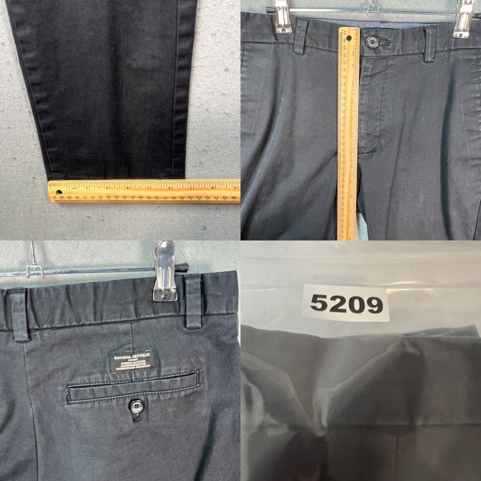 Banana Republic Banana Republic Mens Chino Pants Slim Fit 30 x 29 Gray (Charcoal) Classic Flat Front Casual Vintage No N/A Mens Size US 30 / EU 46 - 8 Thumbnail