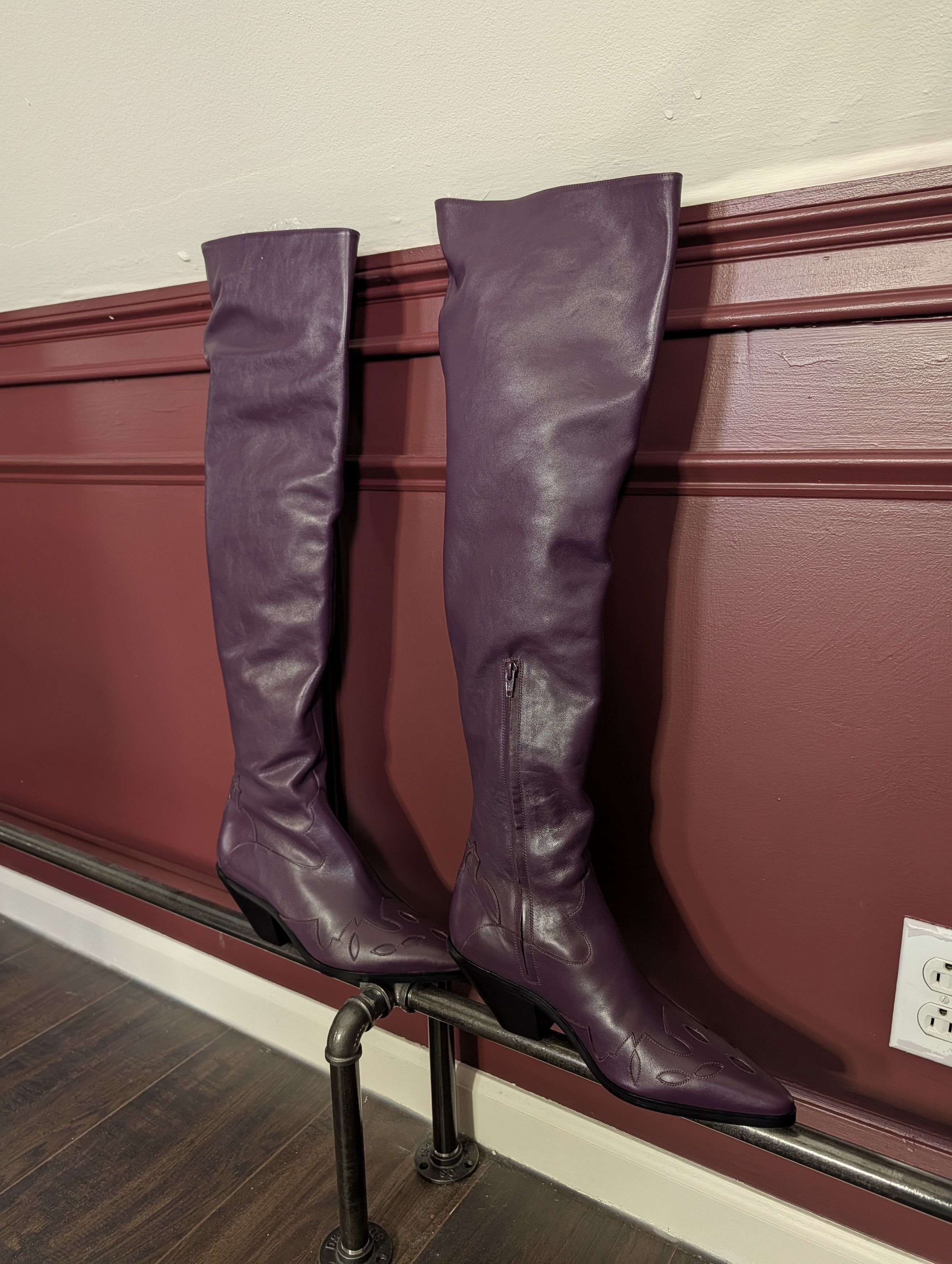 Enfants Riches Deprimes CRAZY RARE Midnight Cowboy Boots Eggplant Knee High 42 Size US 9 / EU 42 - 2 Thumbnail