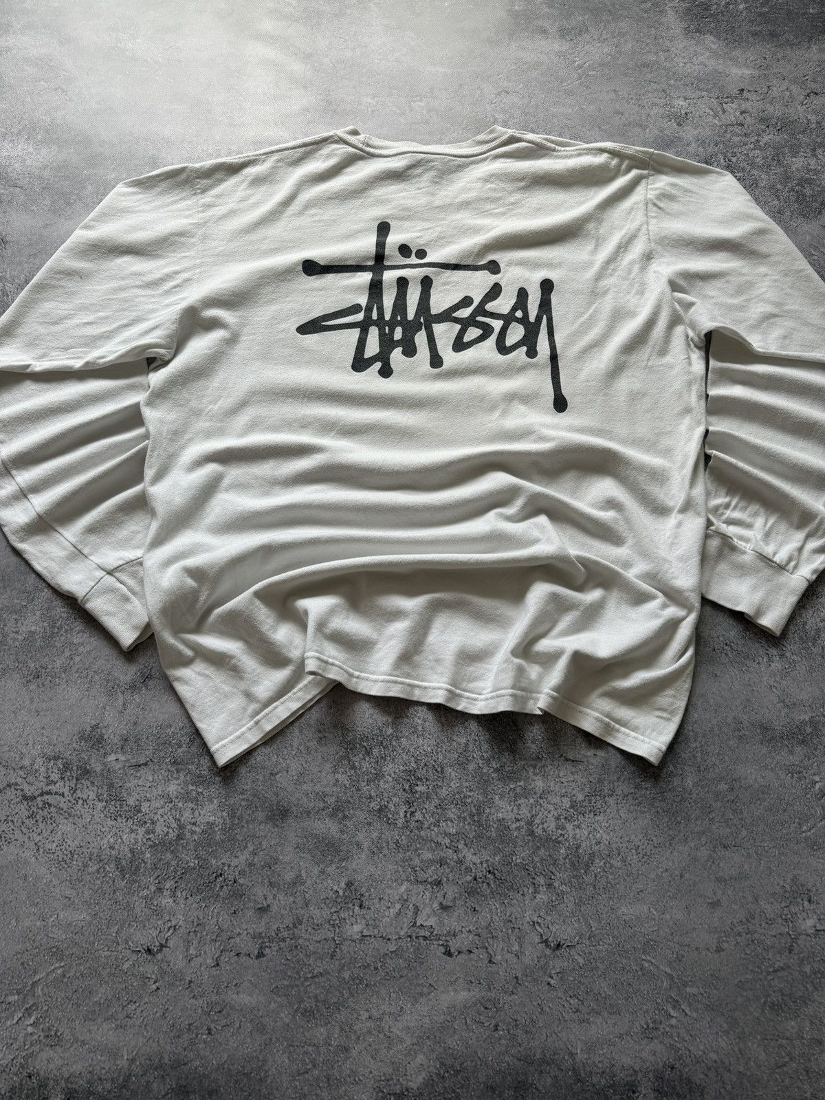 Stussy × Vintage Vintage Stussy Baggy White Long Sleeve size L Size US L / EU 52-54 / 3 - 6 Thumbnail