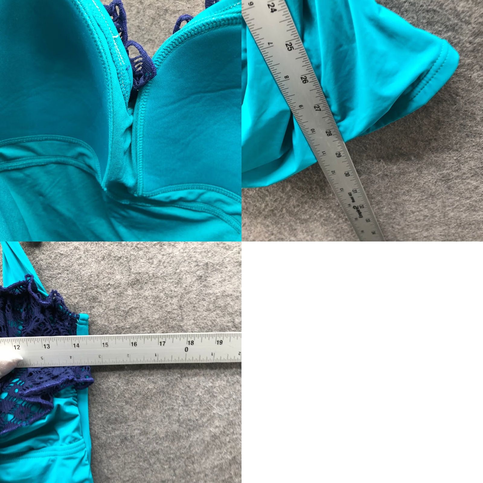 Vintage Top Womens M Blue NWT Kimi and Kai Maternity Tankini Halter Padded Ruffle Ruched Size M / US 6-8 / IT 42-44 - 8 Thumbnail