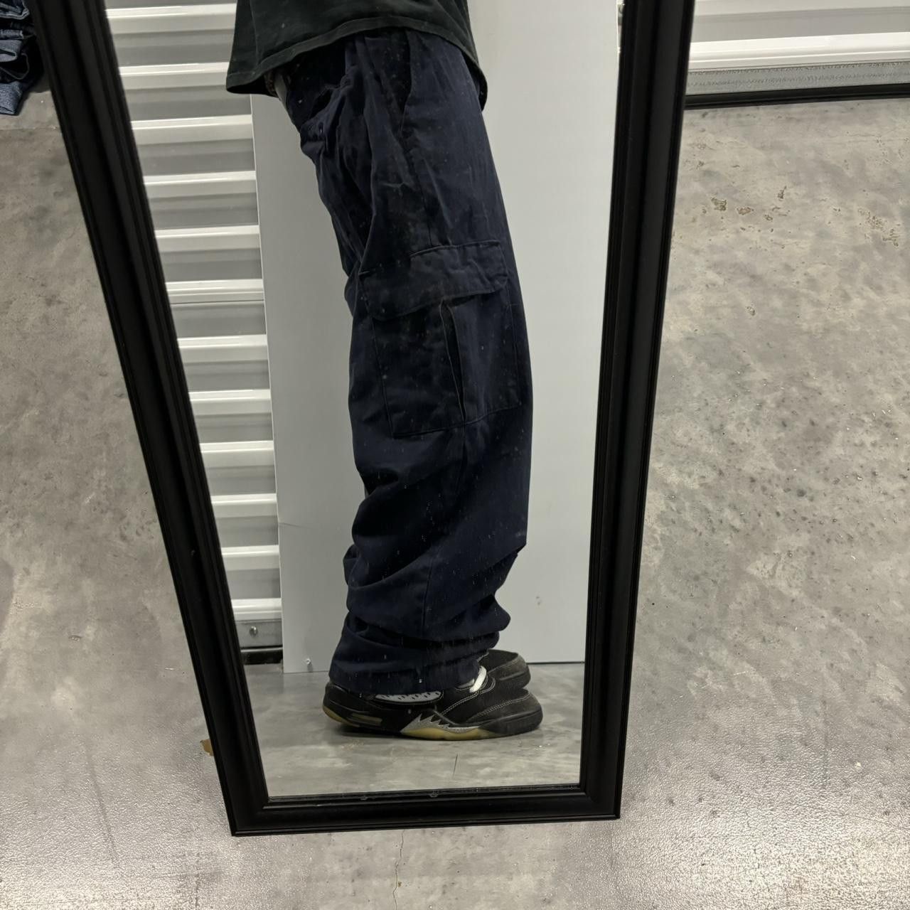 Japanese Brand × Vintage Crazy Vintage Y2K/2000s Baggy Navy Blue Skater Workwear Cargo Pants! Size US 38 / EU 54 - 2 Thumbnail