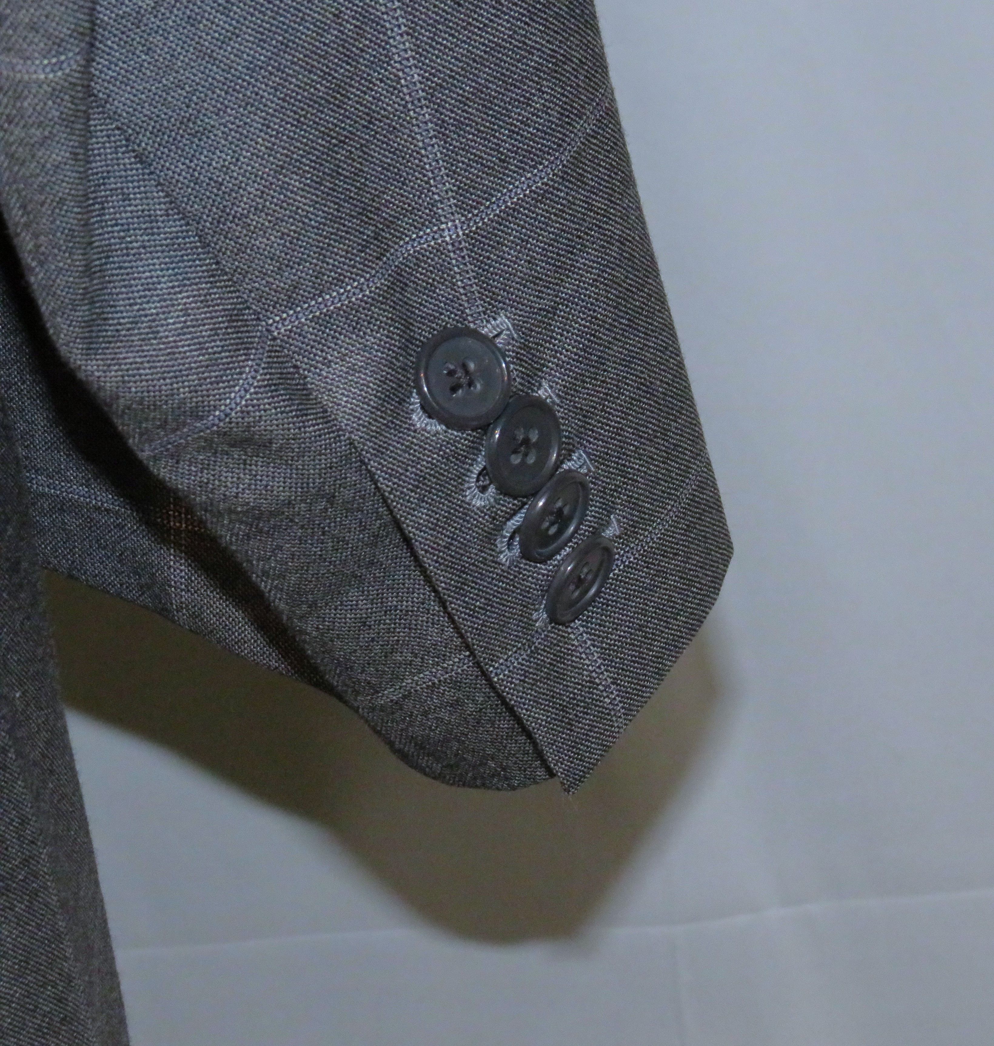 Alan Flusser Gray Windowpane Two Button Suit 42L Size 42L - 10 Thumbnail