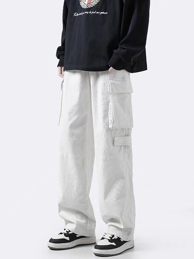image of White High Street Vintage Loose Casual Pants, Men's (Size 32)
