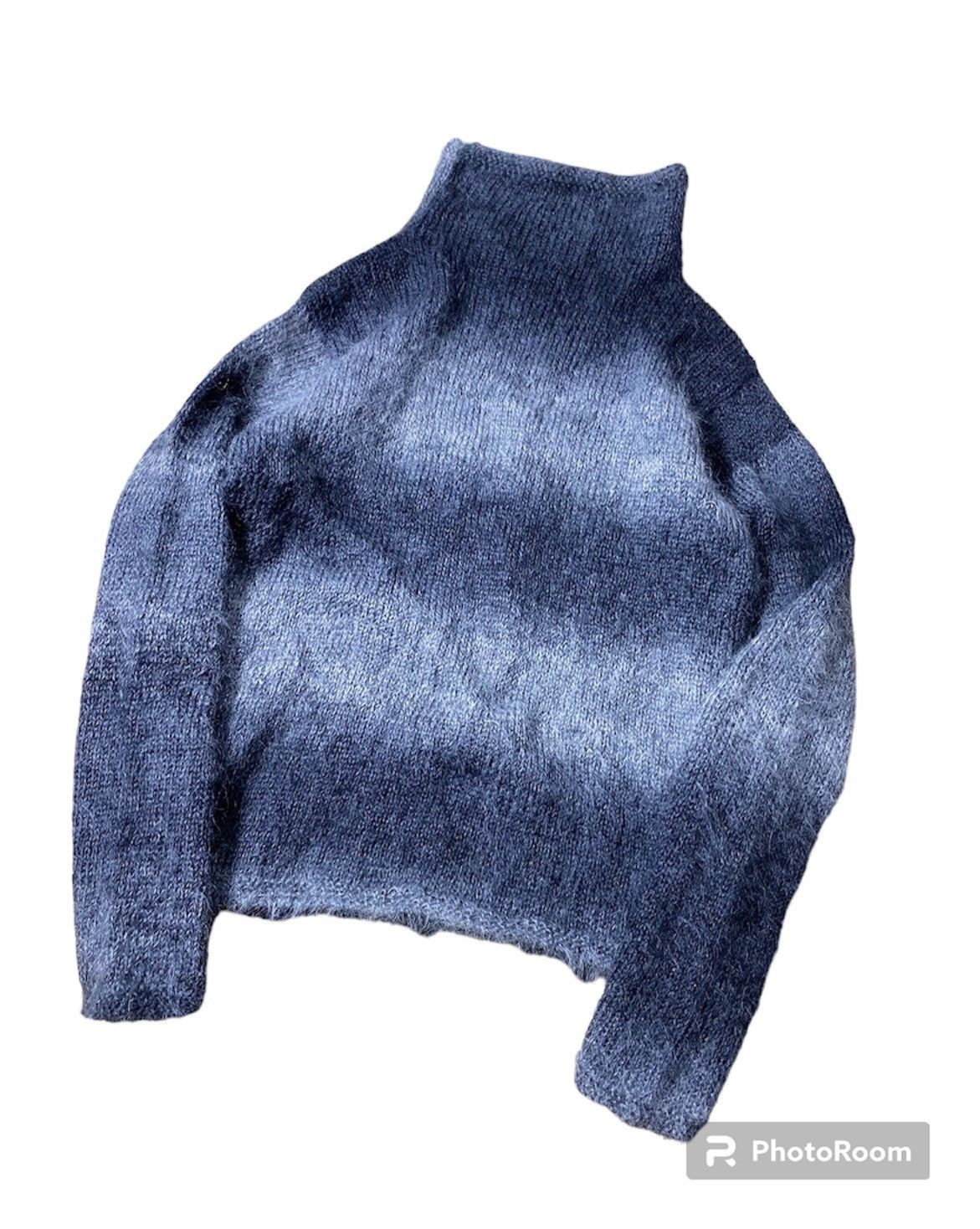Beauty Beast × Japanese Brand × Vintage Japanese-Grey Furry Striped Knit Sweater style numbernine Size US M / EU 48-50 / 2 - 6 Thumbnail