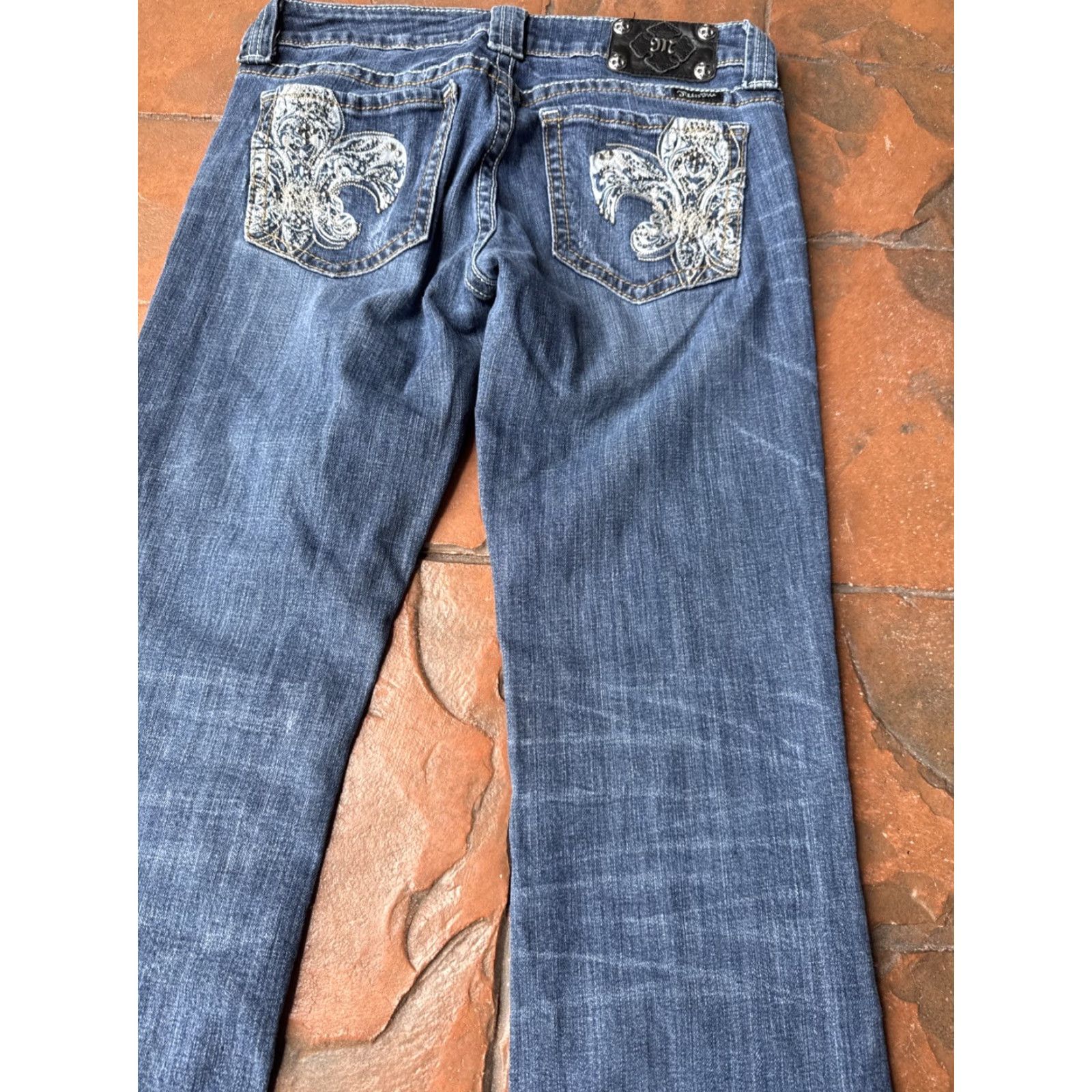 Miss Me Miss Me Jeans Boot Cut Embellished Bling Denim 29 Blue Womens Brand Miss Me Jeans JP6075B Size 29" - 5 Thumbnail