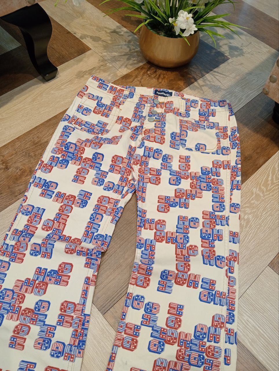 Hysteric Glamour RARE HYSTERIC GLAMOUR VINTAGE LOGO PRINT FLARED PANTS Size US 32 / EU 48 - 4 Thumbnail