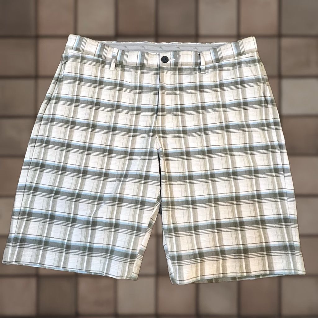 Tommy Bahama Tommy Bahama Shorts Mens 36 Plaid Performance Stretch Golf Casual Summer Beige Nautical Preppy Pocket Zip Flat Front Slas h Inseam 10in Size US 36 / EU 52 - 1 Thumbnail