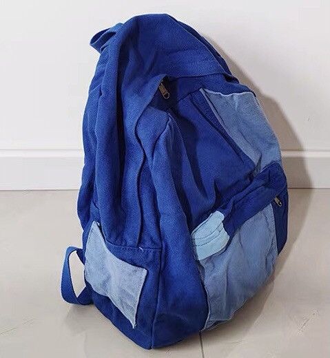 Japanese Brand Retro patchwork colorblock canvas backpack school bag Size ONE SIZE - 7 Thumbnail