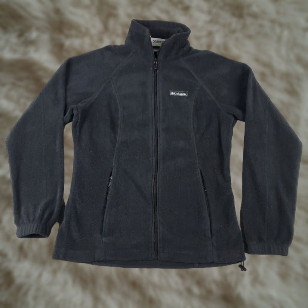 Vintage Columbia Jacket Womens Small Black Fleece Full Zip Up Sweater Sweatshirt Size S / US 4 / IT 40 - 1 Thumbnail