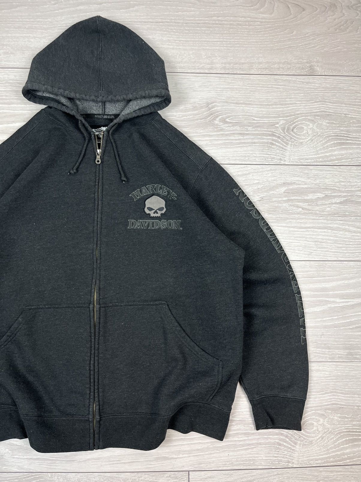 Harley Davidson Harley Davidson Y2K Big Logo Full Zip Hoodie Size US XL / EU 56 / 4 - 3 Thumbnail