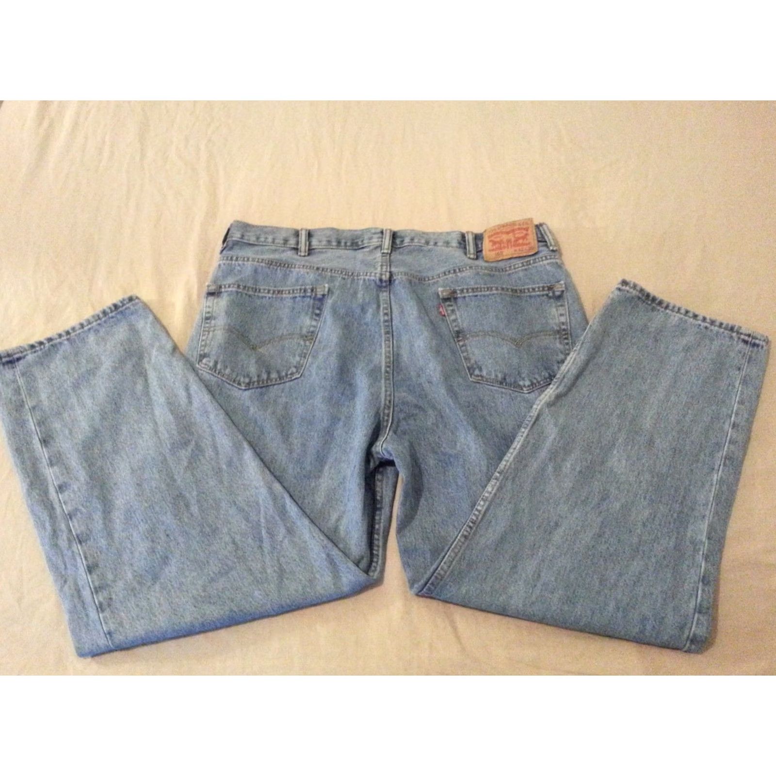 Levi's VINTAGE? Mens Levi's 550 Jeans 42x30 Denim Blue Relaxed Straight 40x30 Mens Jeans Regular 42 30 Blue Levi's 550 Relaxed Denim Jeans Mens Size US 42 / EU 58 - 2 Thumbnail