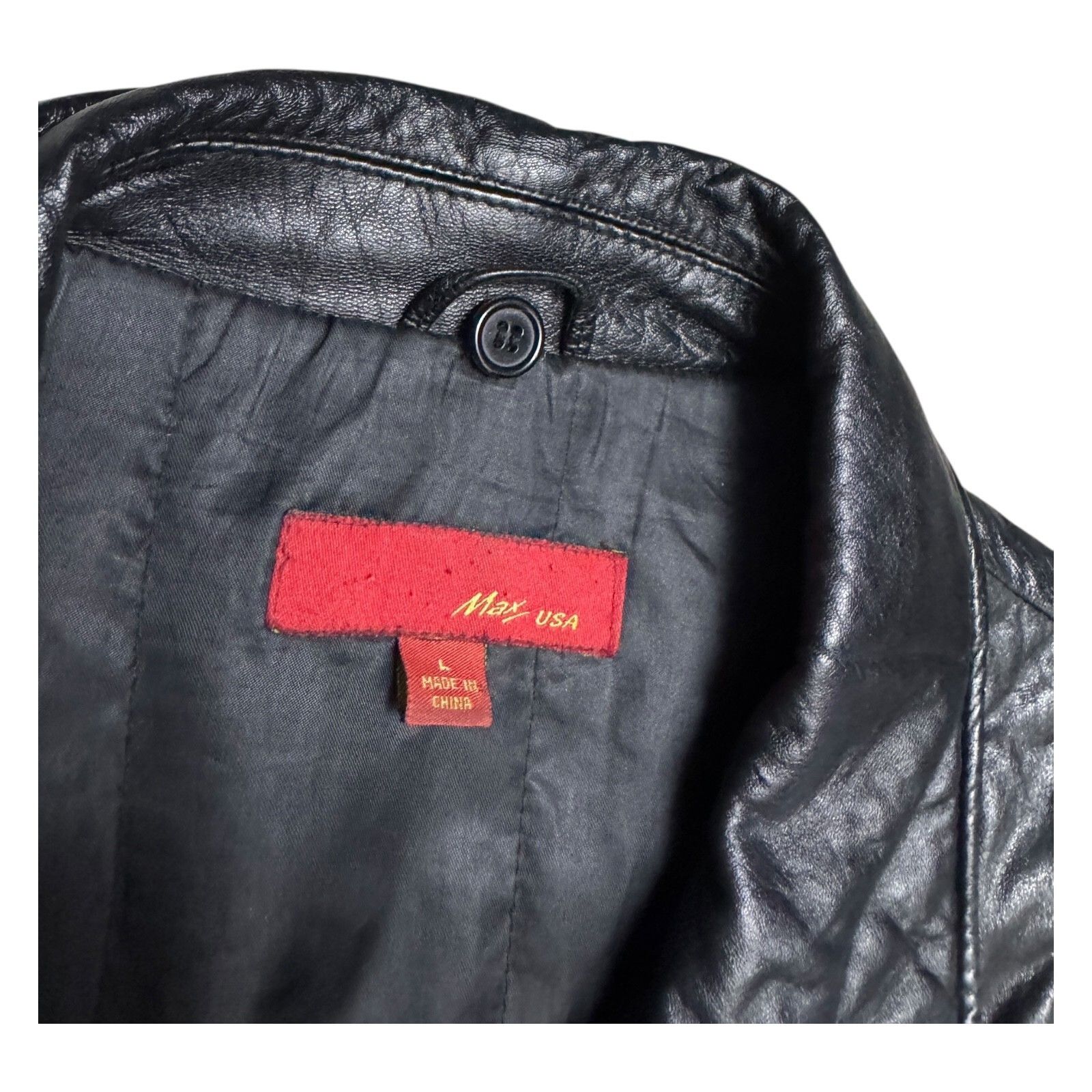 Leather MAX USA GENUINE LEATHER Business Casual Jacket Coat Large Size L / US 10 / IT 46 - 3 Thumbnail