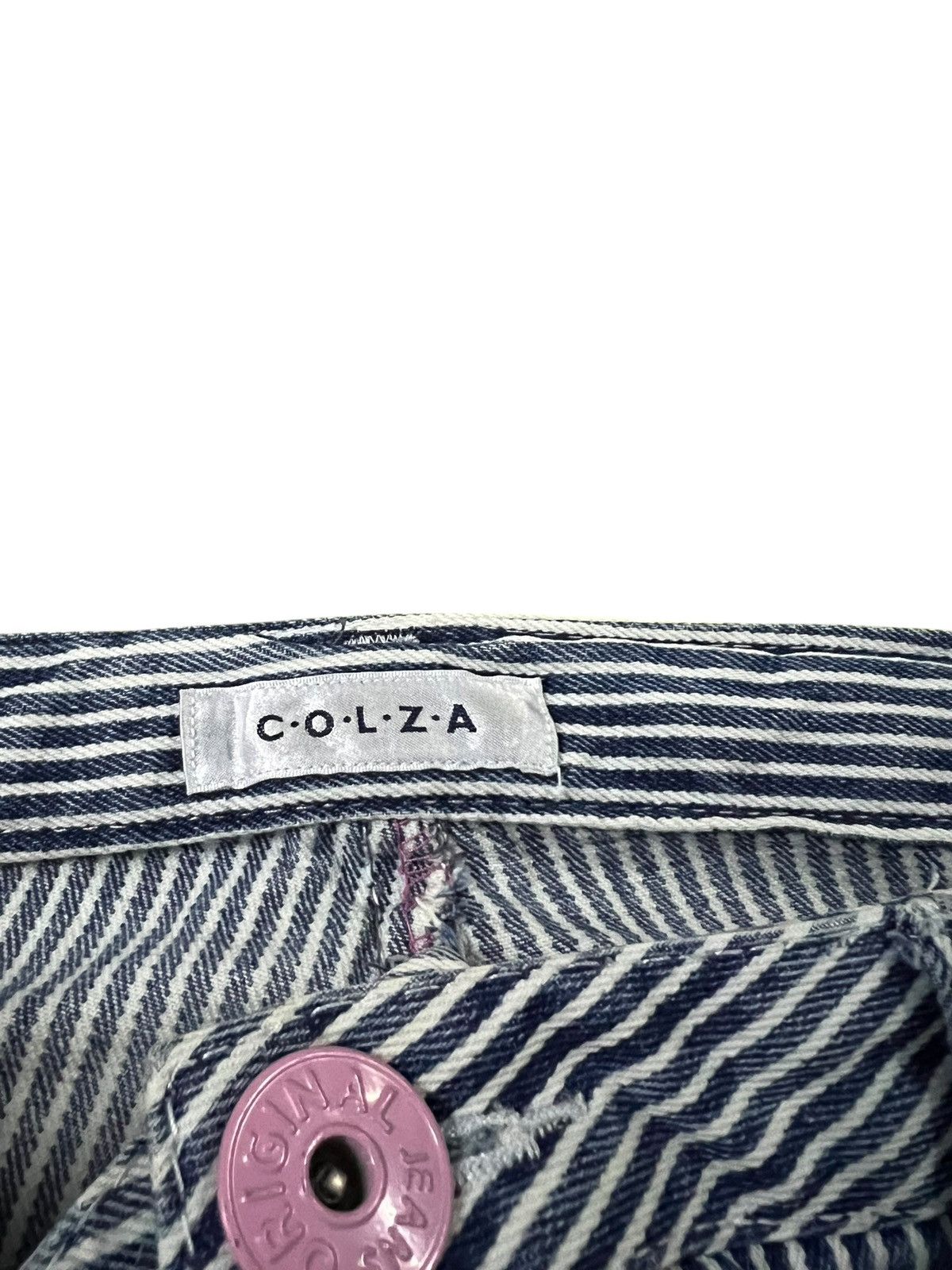 Japanese Brand 💥Double Waist💥Colza Distress Hickory Patchwork Jean Size US 32 / EU 48 - 17 Thumbnail