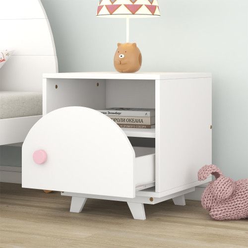 Designer × Homemade Wooden Nightstand with a Drawer and an Open Storage,End Tabl Size US L / EU 52-54 / 3 - 1 Thumbnail