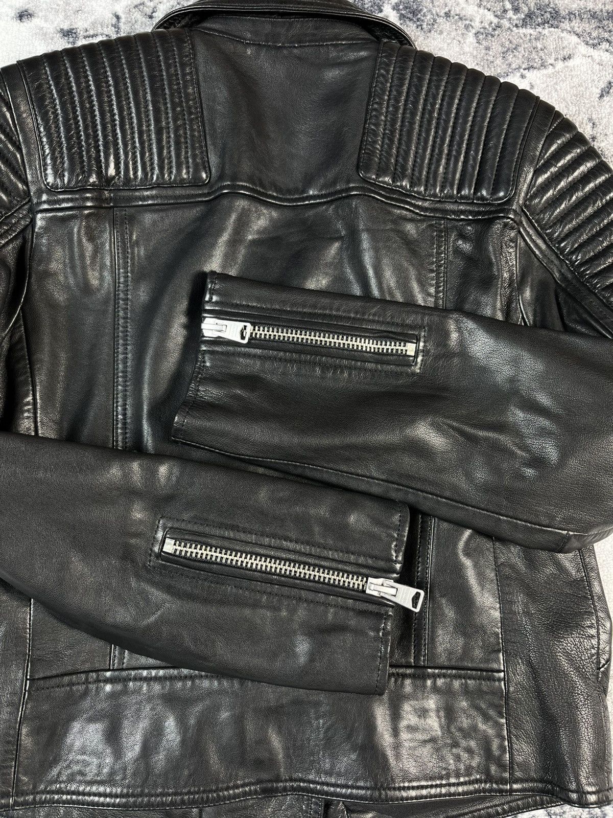 Allsaints AllSaints Leather Biker Jacket Moto Women’s S Black Size S / US 4 / IT 40 - 15 Thumbnail