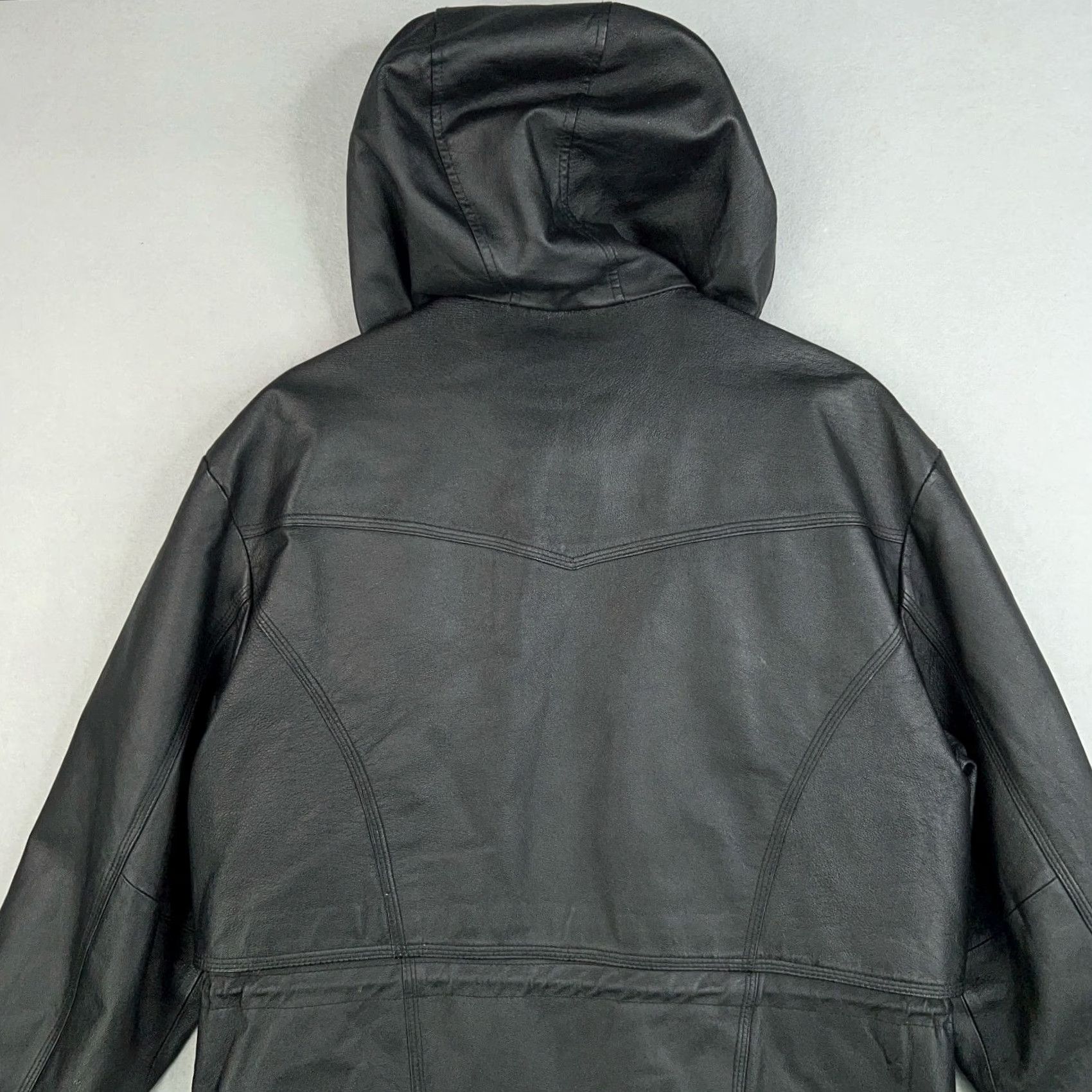 G-III VINTAGE G III Jacket Womens Medium Leather Hooded Full Zip Edgy Motorcycle Urban Mens Womens Size M / US 6-8 / IT 42-44 - 4 Thumbnail