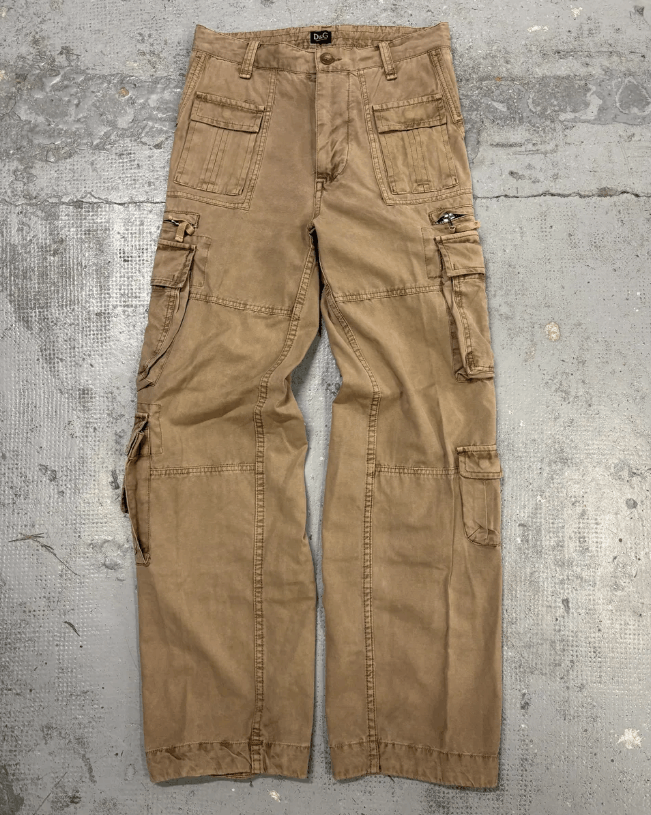 Dolce & Gabbana AW2006 Dolce & Gabbana Beige Cotton Multi-Pocket Cargo Pants Size US 28 / EU 44 - 1 Thumbnail