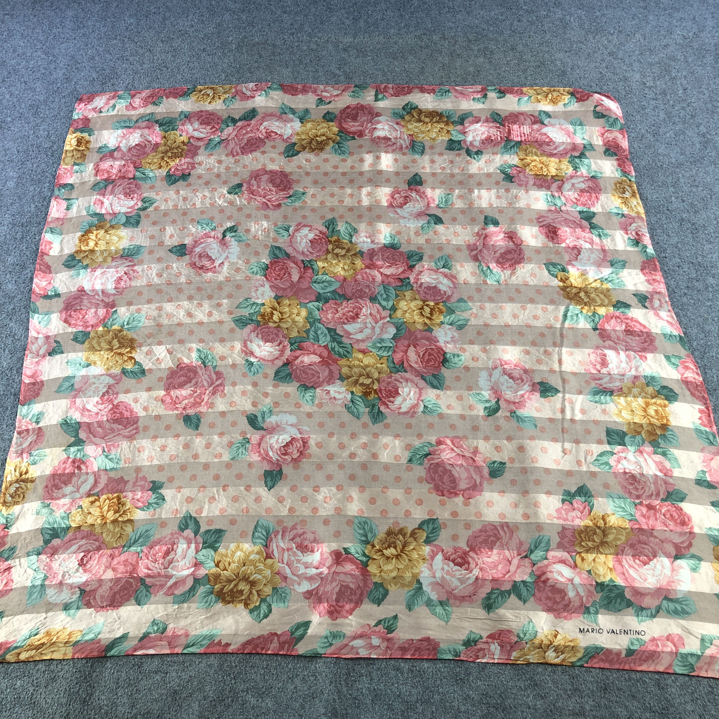 Mario Valentino Mario Valentino Luxury Floral Silk Scarf M1211 Size ONE SIZE - 2 Thumbnail