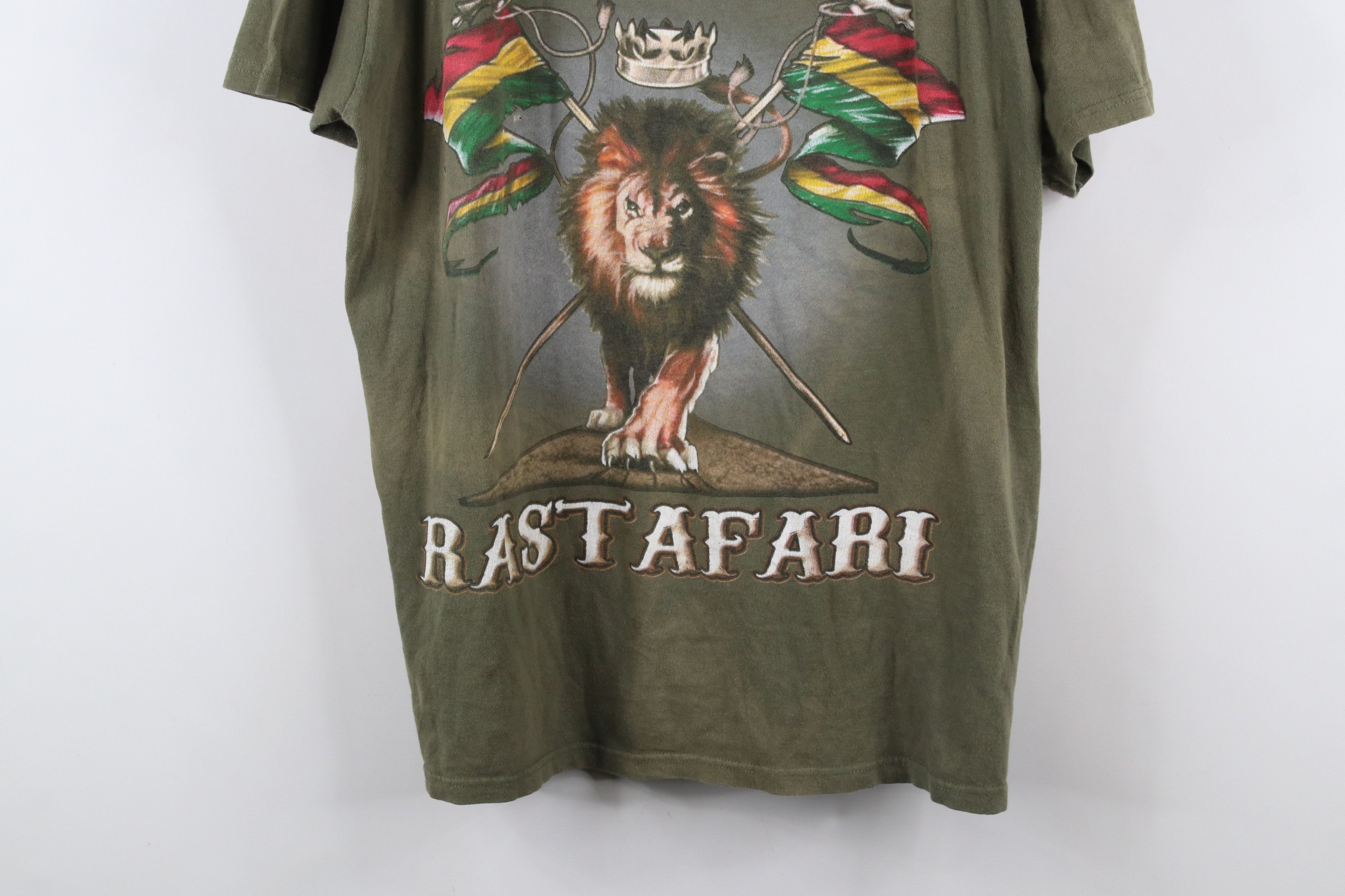 Vintage Vintage 90s Y2K Streetwear Lion of Judah Rastafari T-Shirt Size US XL / EU 56 / 4 - 3 Thumbnail