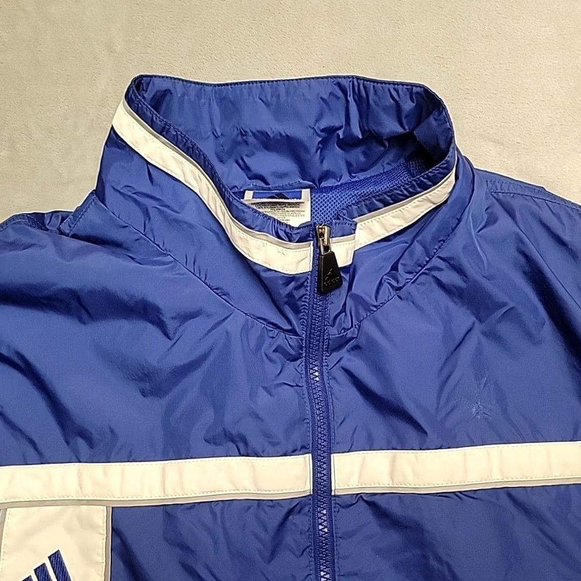 Adidas VINTAGE Adidas Jacket Mens XL Blue White Windbreaker Full Zip Track Y2K Retro Size US XL / EU 56 / 4 - 3 Thumbnail