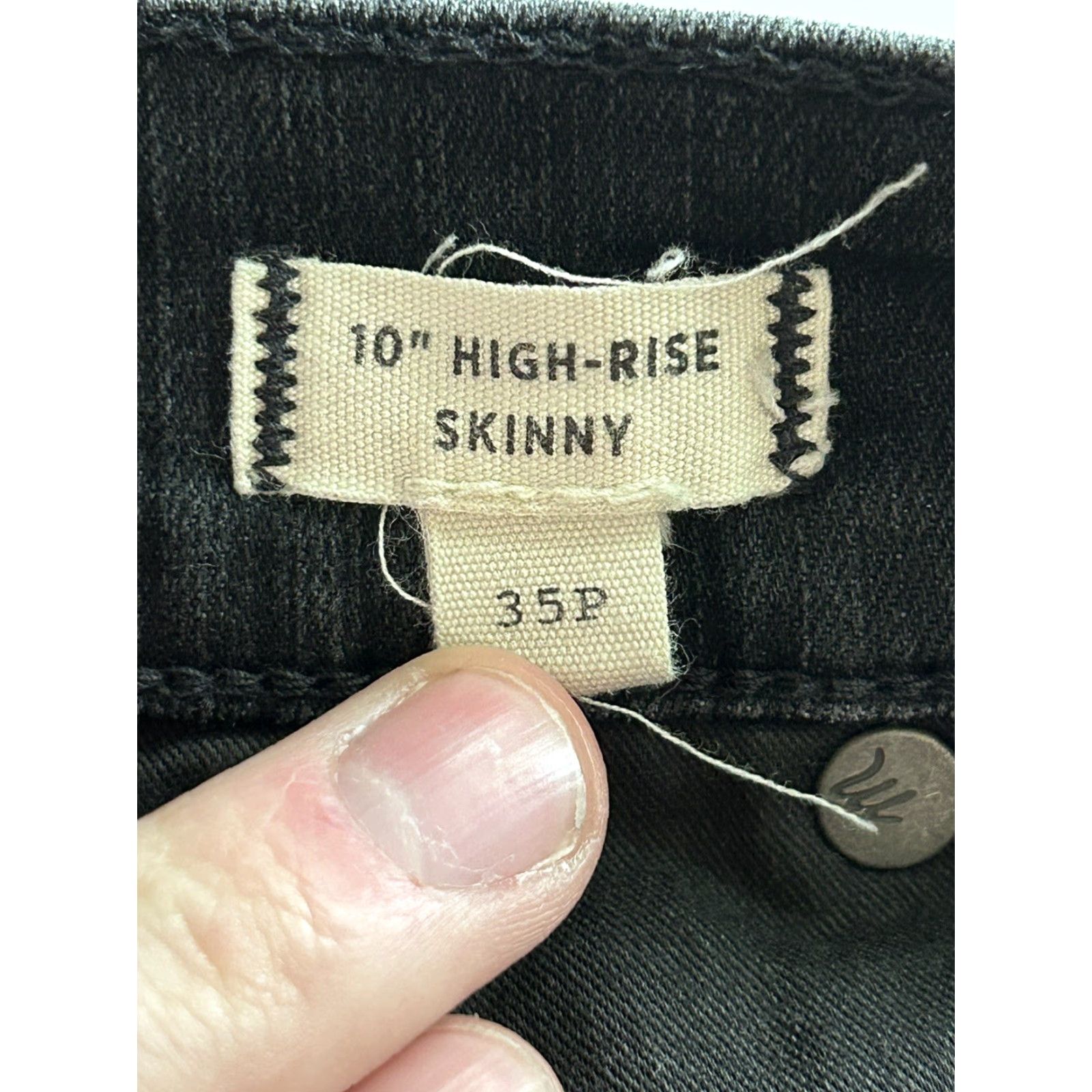 Madewell MADEWELL Jeans Skinny Black 10" High Rise Buttonfly Raw Hem Women sz 35 p Size 24" / US 00 / IT 34 - 7 Thumbnail