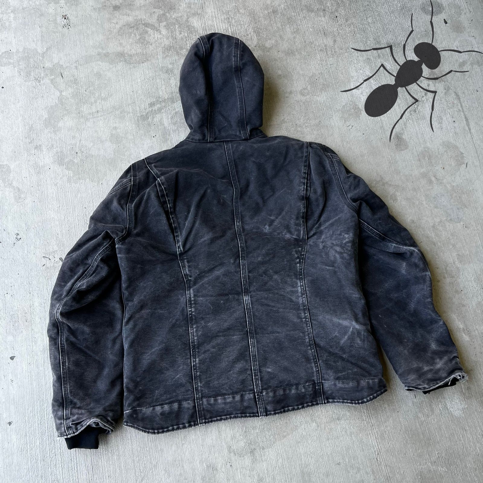 Carhartt × Vintage Carhartt WOMENS WJ141 BLK faded black hooded sierra jacket Size US M / EU 48-50 / 2 - 4 Thumbnail