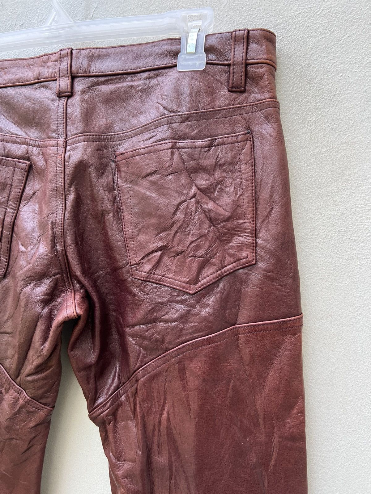 Tornado Mart Vintage Tornado Mart Patina Leather Super Flare Pant Size US 31 - 16 Thumbnail