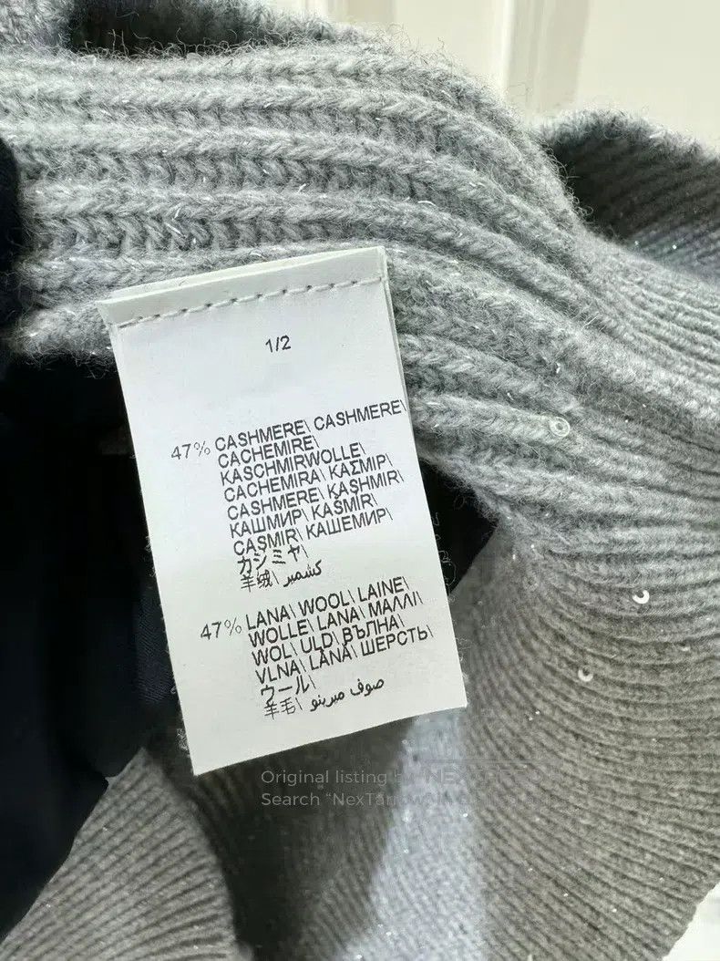Brunello Cucinelli Brunello Cucinelli Gray Sequin Knit Cashmere Sweater Size XS / US 0-2 / IT 36-38 - 7 Thumbnail