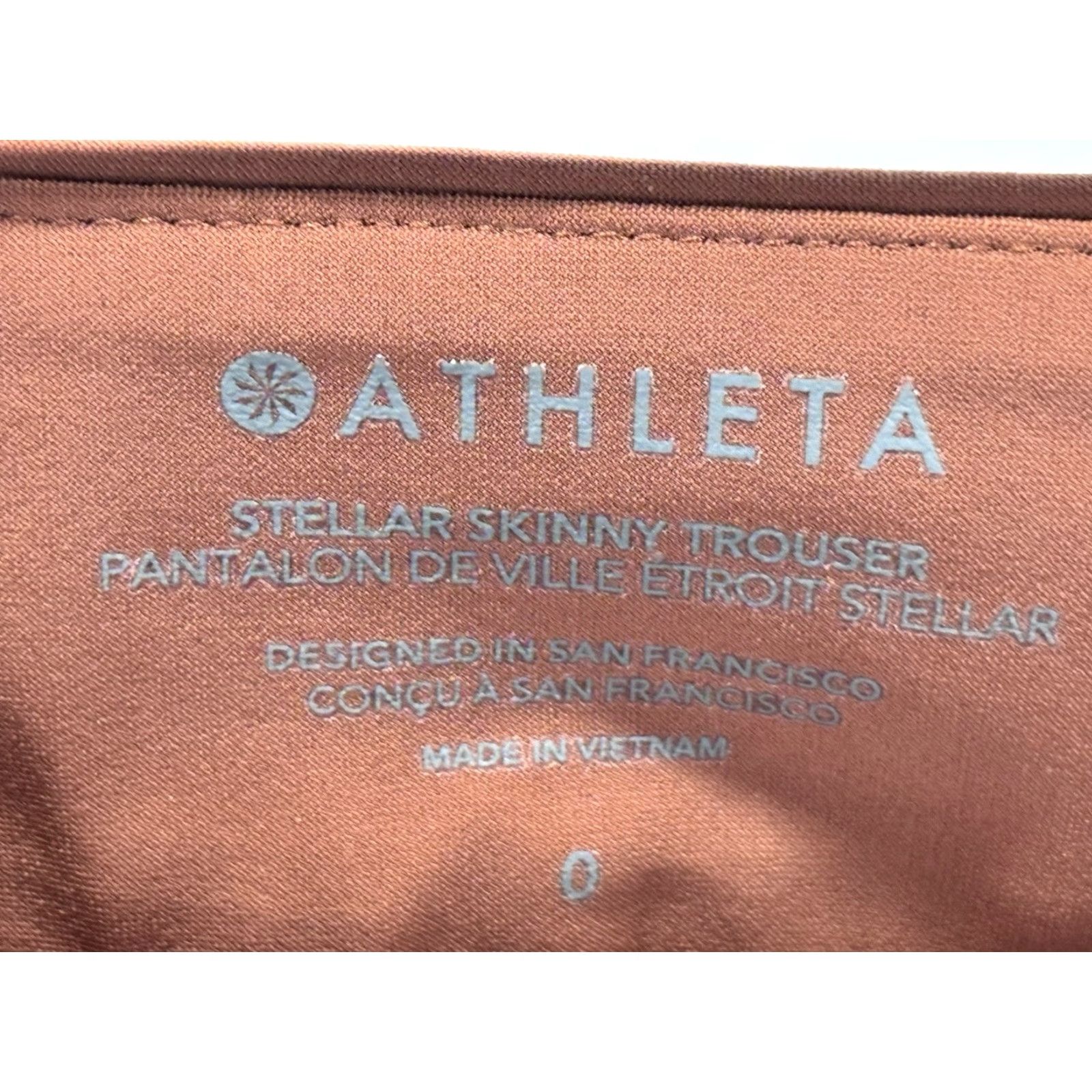 Athleta Athleta Pants Women 0 Rust Stellar Skinny Trouser Zipper Pockets Comfort Stretch Womens Size 25" / US 0 / IT 36 - 5 Thumbnail