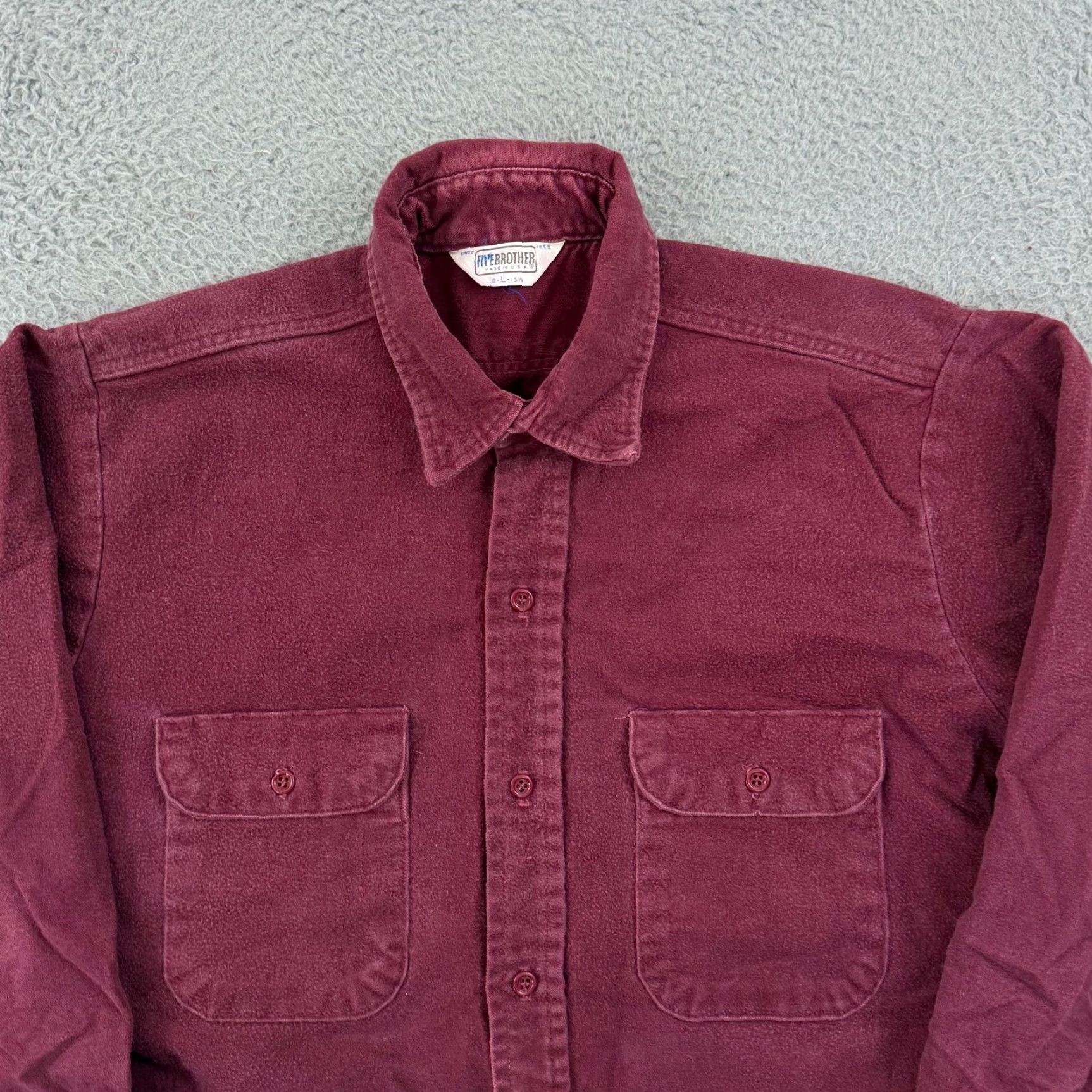 Vintage VINTAGE Five Brother Shirt Mens L Red Long Sleeve 90s Chamois Button Pockets Size US L / EU 52-54 / 3 - 4 Thumbnail