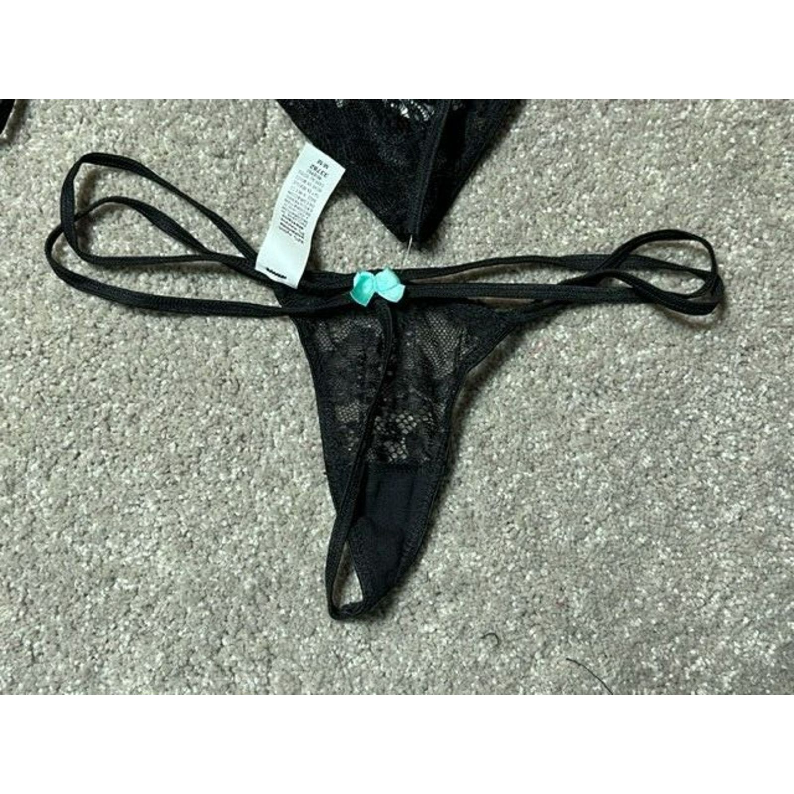 Other Escante Babydoll Sleepwear M Stocking Thong Lace Black Size ONE SIZE - 4 Thumbnail