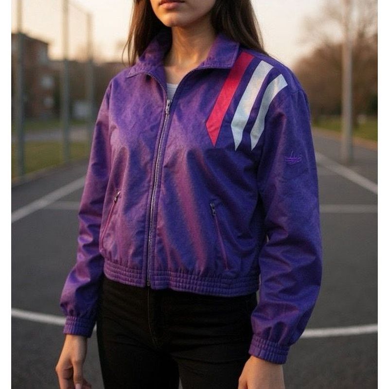 Adidas VTG 90s Adidas Track Jacket Fits M/L (Tag S) Cropped Boxy Size M / US 6-8 / IT 42-44 - 2 Thumbnail