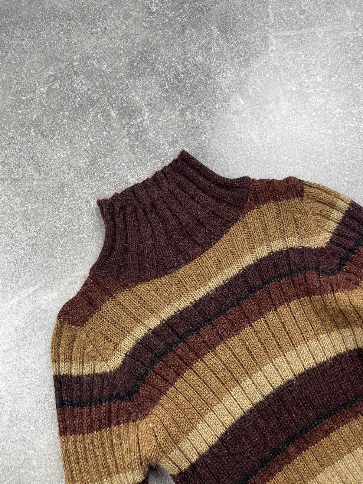 Dolce & Gabbana Dolce&Gabbana Vintage Striped Ribbed Wool Turtleneck Sweater Size XS / US 0-2 / IT 36-38 - 3 Thumbnail