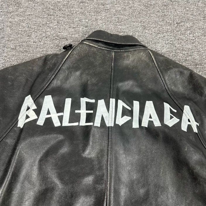 Balenciaga Balenciaga hand drawn font leather coat2410-Nextarrow Size US S / EU 44-46 / 1 - 3 Thumbnail