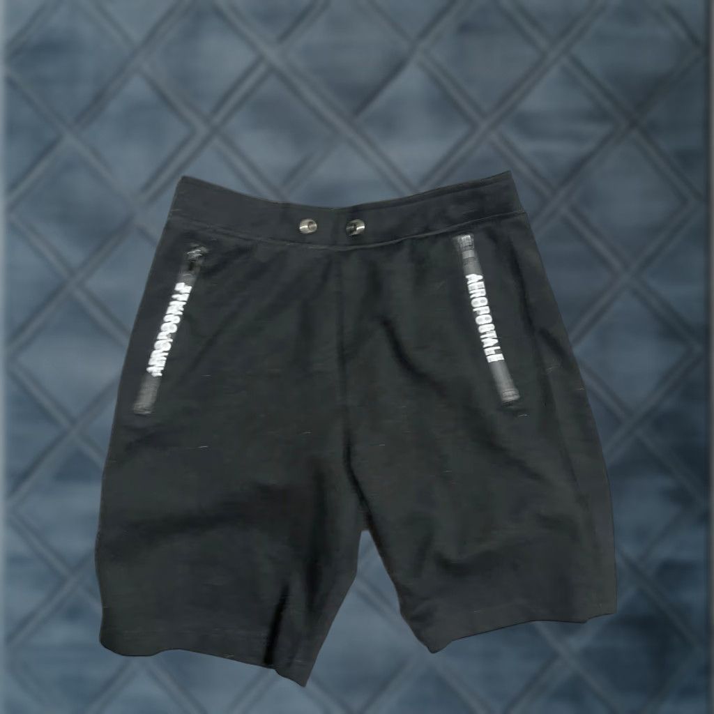 Vintage Aéropostale Shorts Men Small Black Cargo Pocket Athletic Drawstringless 8in Inseam Nylon Microfiber Casual Pants Mens Size US 29 - 1 Thumbnail