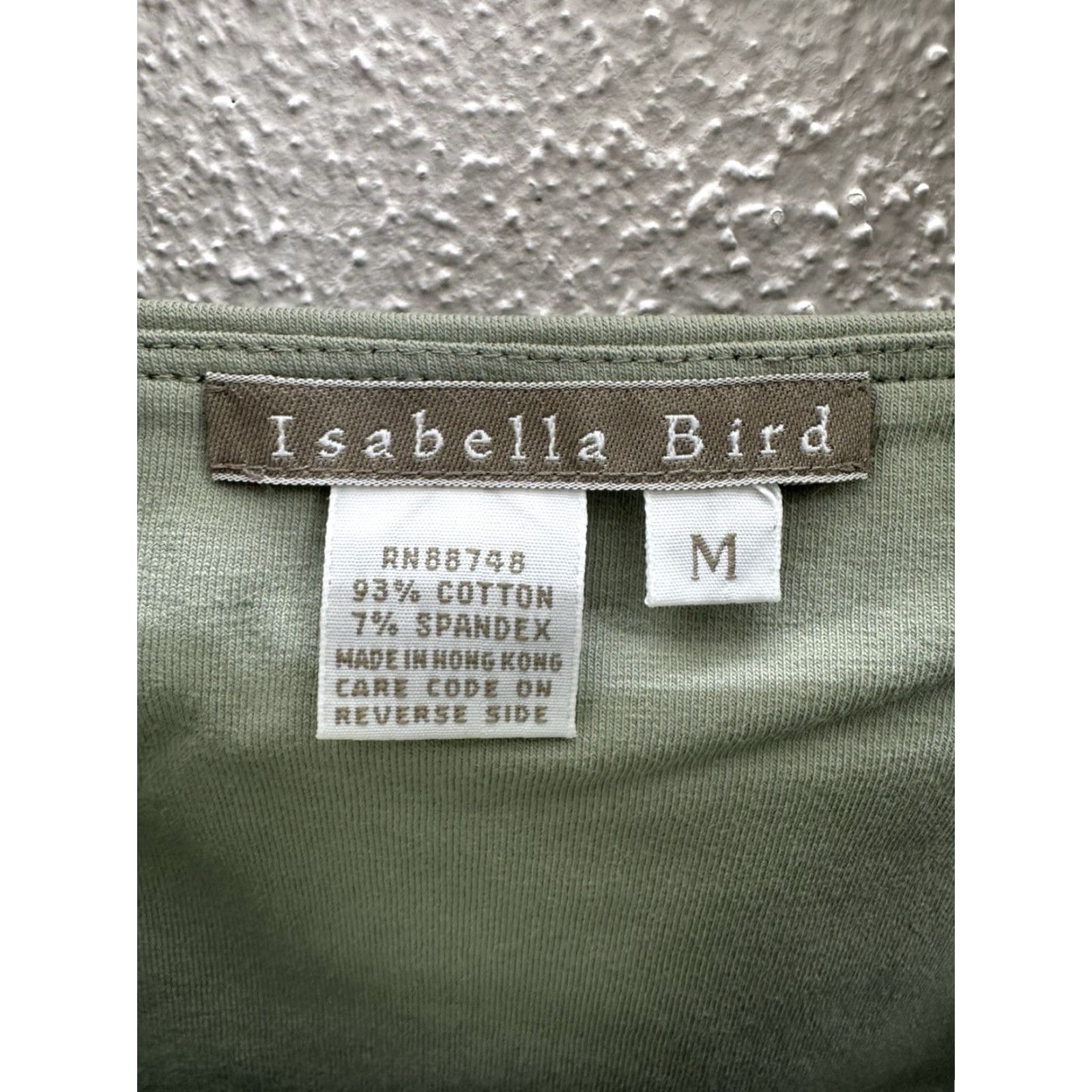 Vintage Isabella Bird Womens Tank Top Green Back Strap Square Neck Size Medium Casual Sleeveless Cotton Spandex Regular Fit Size M / US 6-8 / IT 42-44 - 3 Thumbnail
