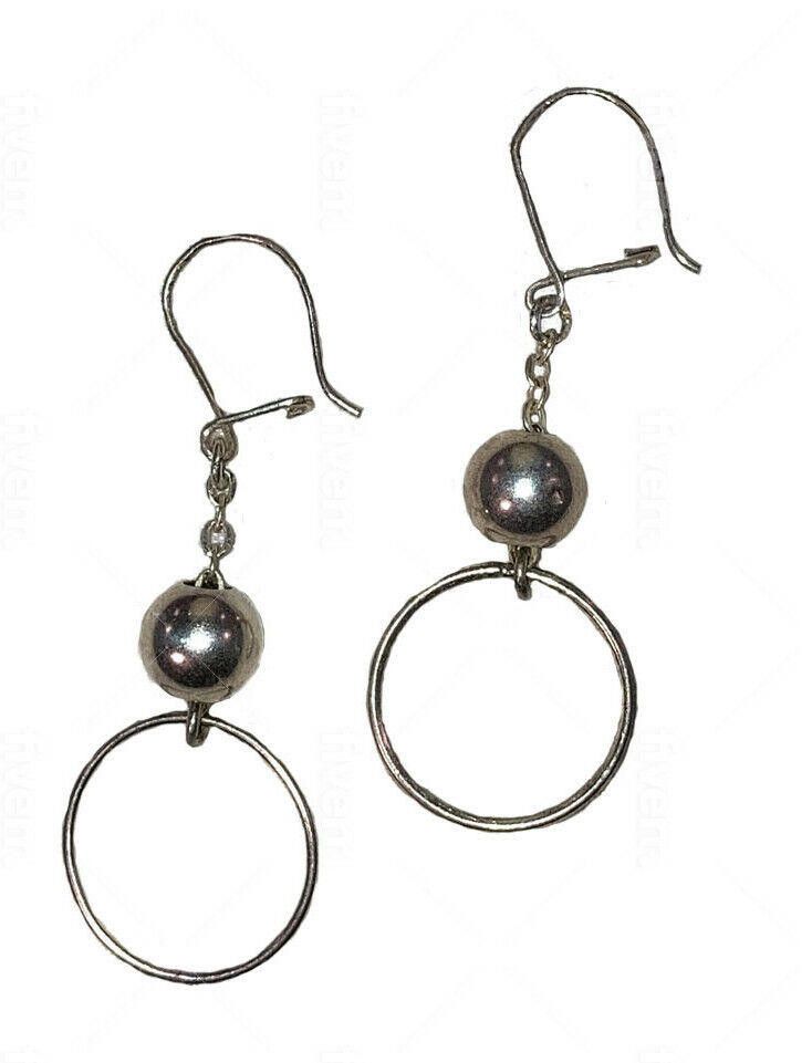 Handmade Mexican Artisan Hand Made Hoop Chain Ball Bead Earrings Size ONE SIZE - 2 Thumbnail