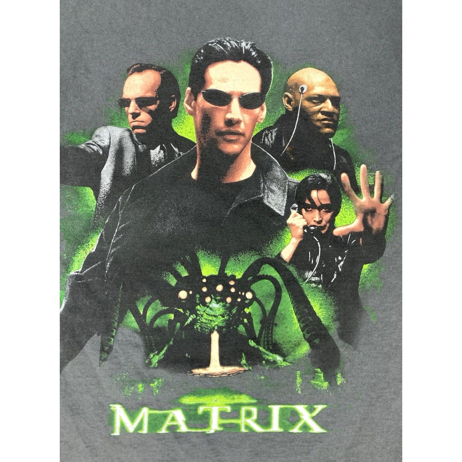 Vintage Matrix Graphic T-shirt Men XL Gray Short Sleeve Size US XL / EU 56 / 4 - 2 Thumbnail