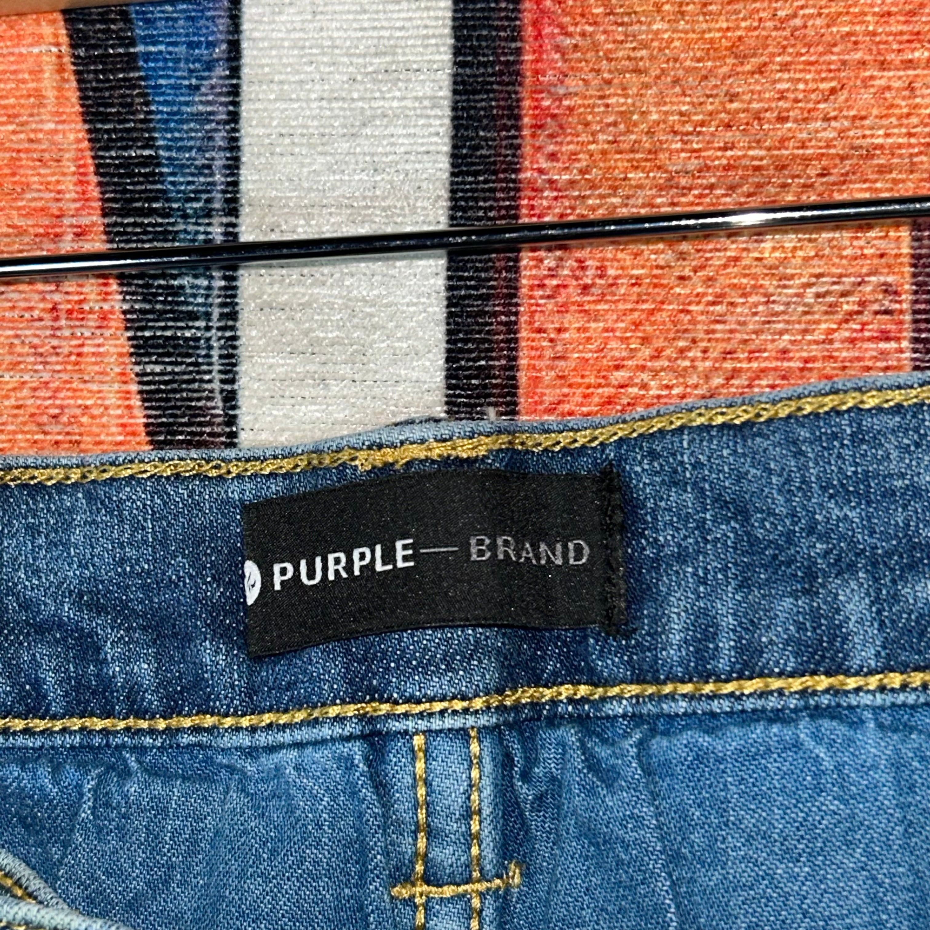 Purple Purple Brand Skinny Jeans Blue Paint Splatter Thrashed Denim Size US 30 / EU 46 - 3 Thumbnail