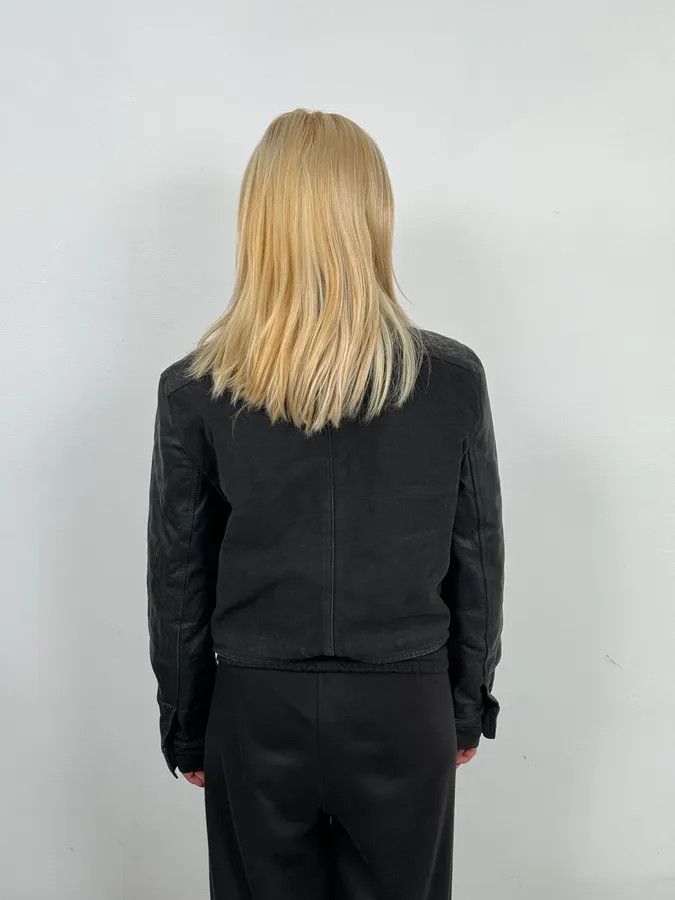 Versace 2000s Versace Buttoned Hybrid Denim & Leather Jacket Size S / US 4 / IT 40 - 3 Thumbnail